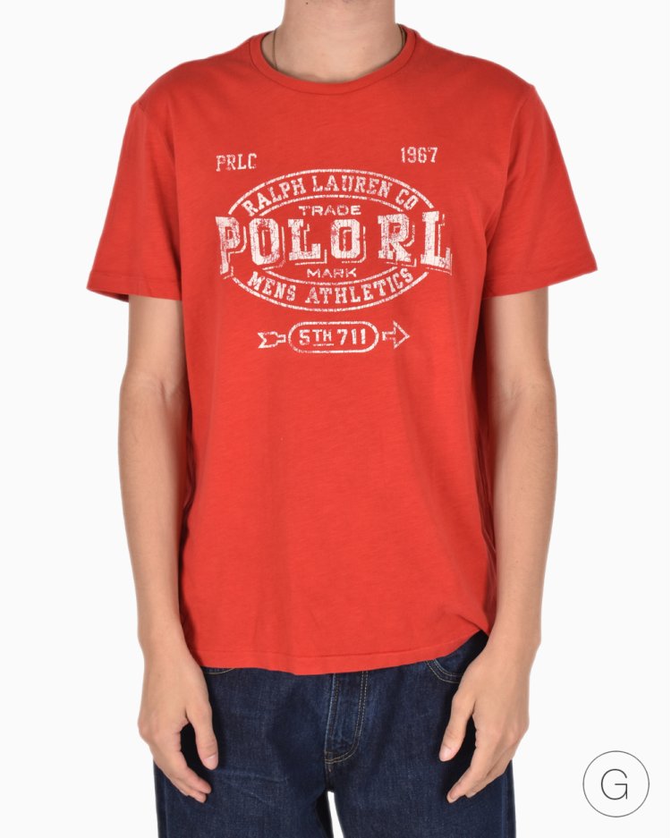 Camiseta Polo Ralph Lauren Original Vermelha Estampa Craquelada